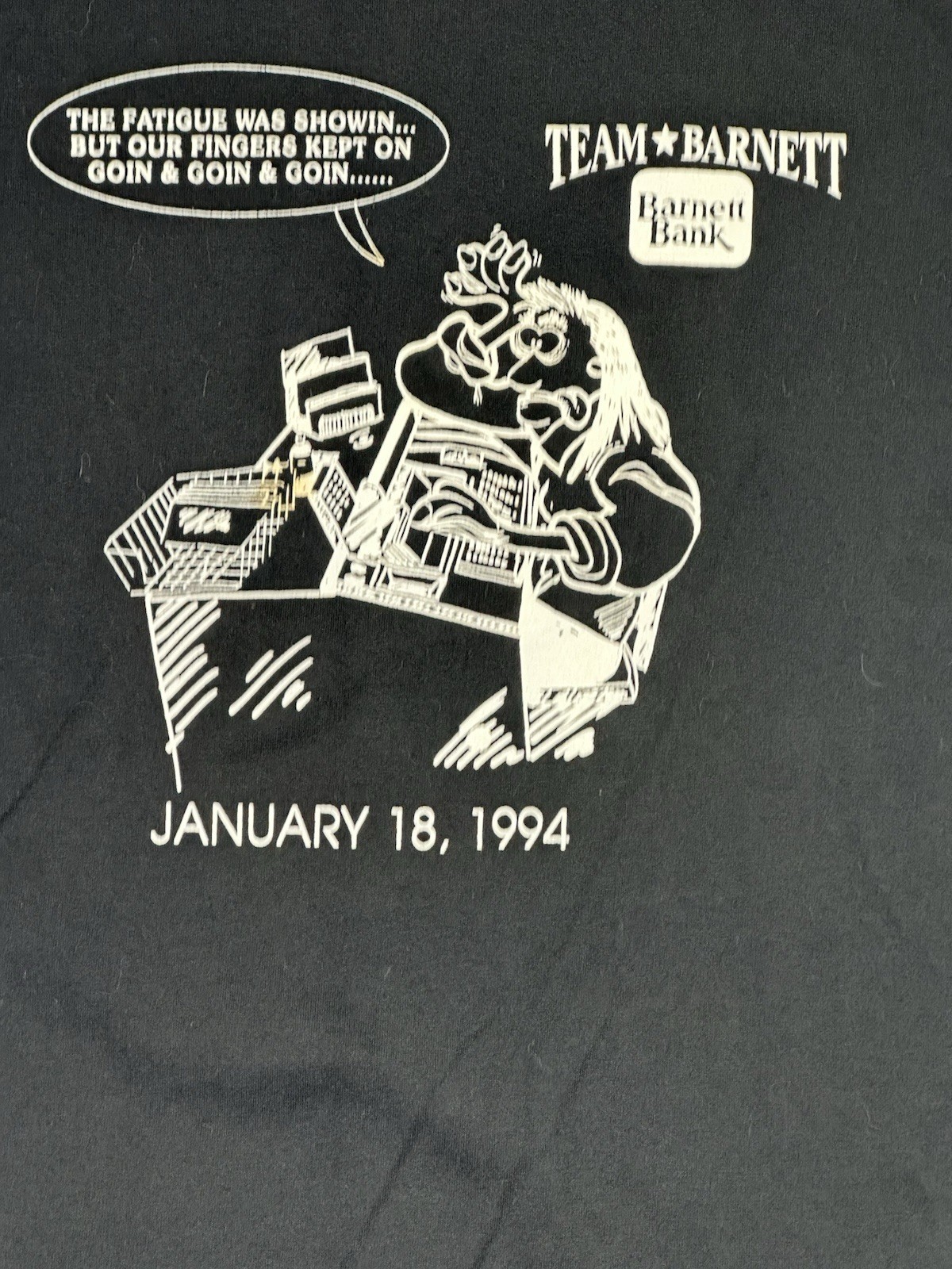 Vintage 90s Barnett Bank Proof Dept T-Shirt 1994 Graphic Tee Hanes 50/50 Large gallery