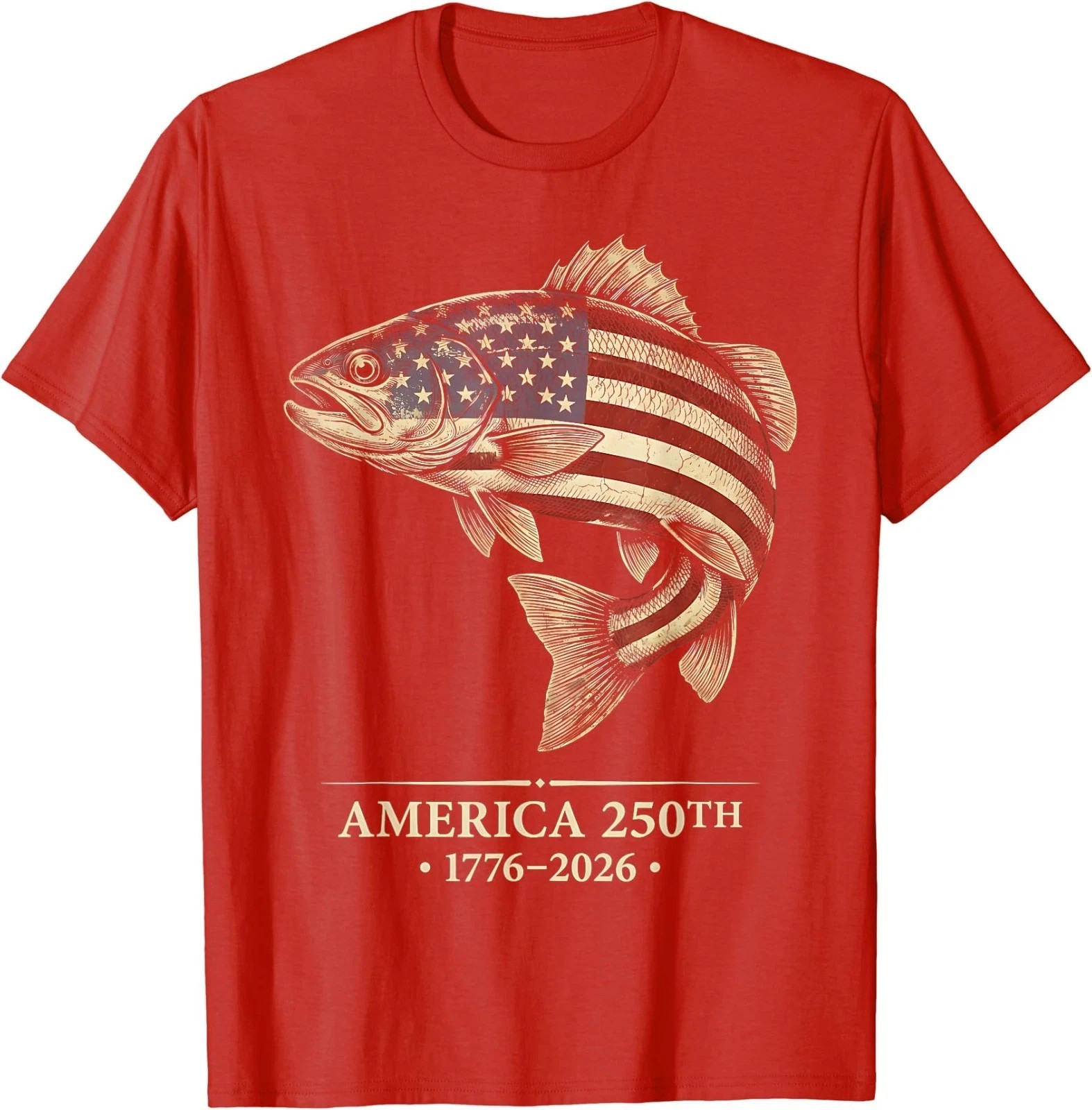 America 250th Anniversary Fishing T Shirt 1776-2026 USA Flag Fish Patriotic Tee gallery
