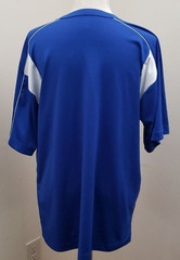Alleson Athletic Men’s Blue White Henley Short Sleeve Polyester T-Shirt, Size L