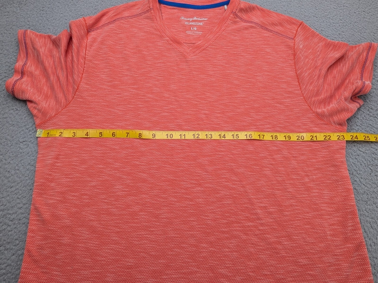 Tommy Bahama T-Shirt Mens Large Coastal Crest Coral SS V-Neck Logo Marlin $79 gallery