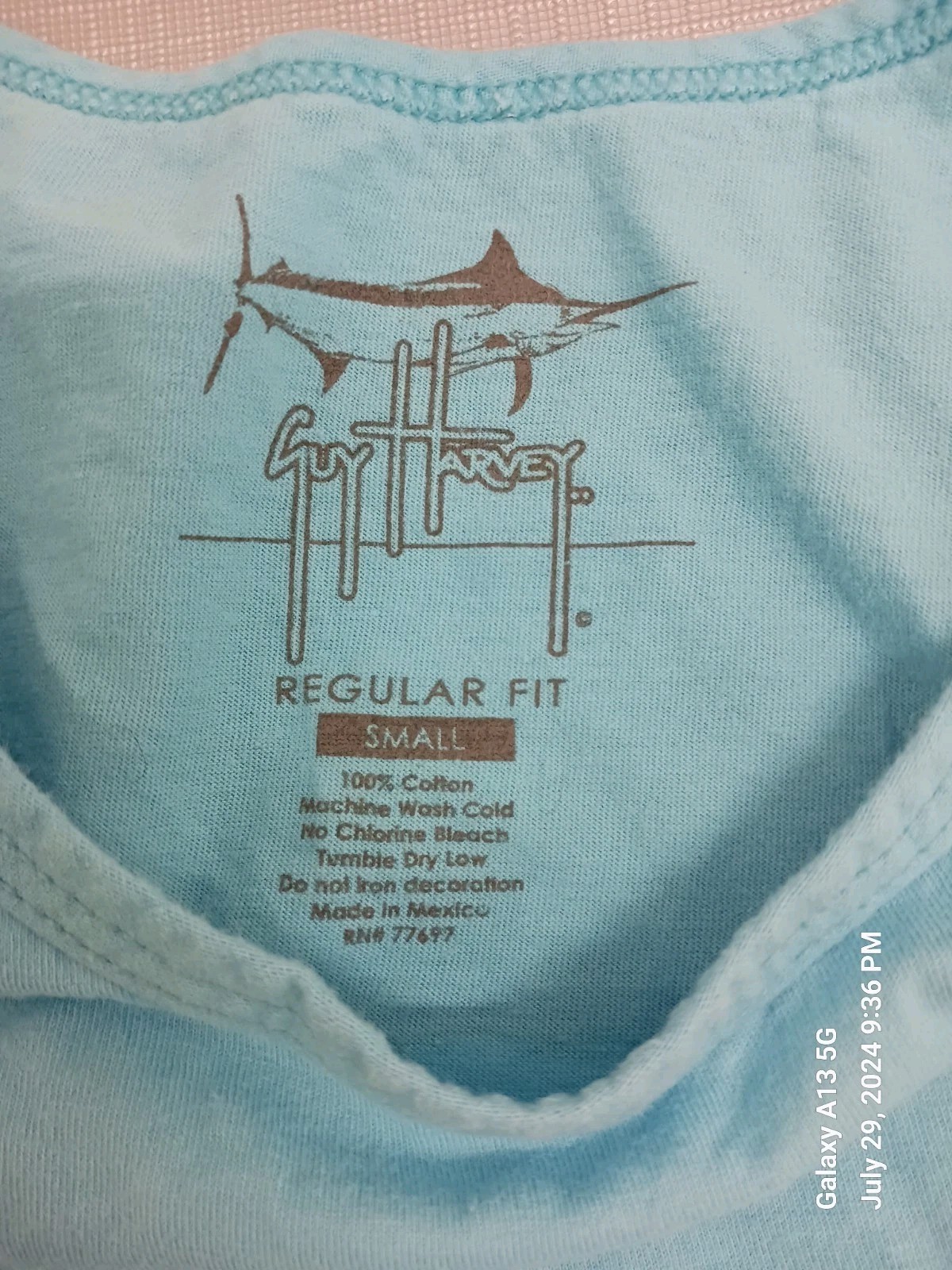 Guy Harvey T-shirt Tank Top Tropical Sunset Print Size S gallery