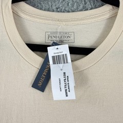Pendleton Woolen Mills Mens Large Ivory Graphic Short Sleeve Crew Neck Tee Top