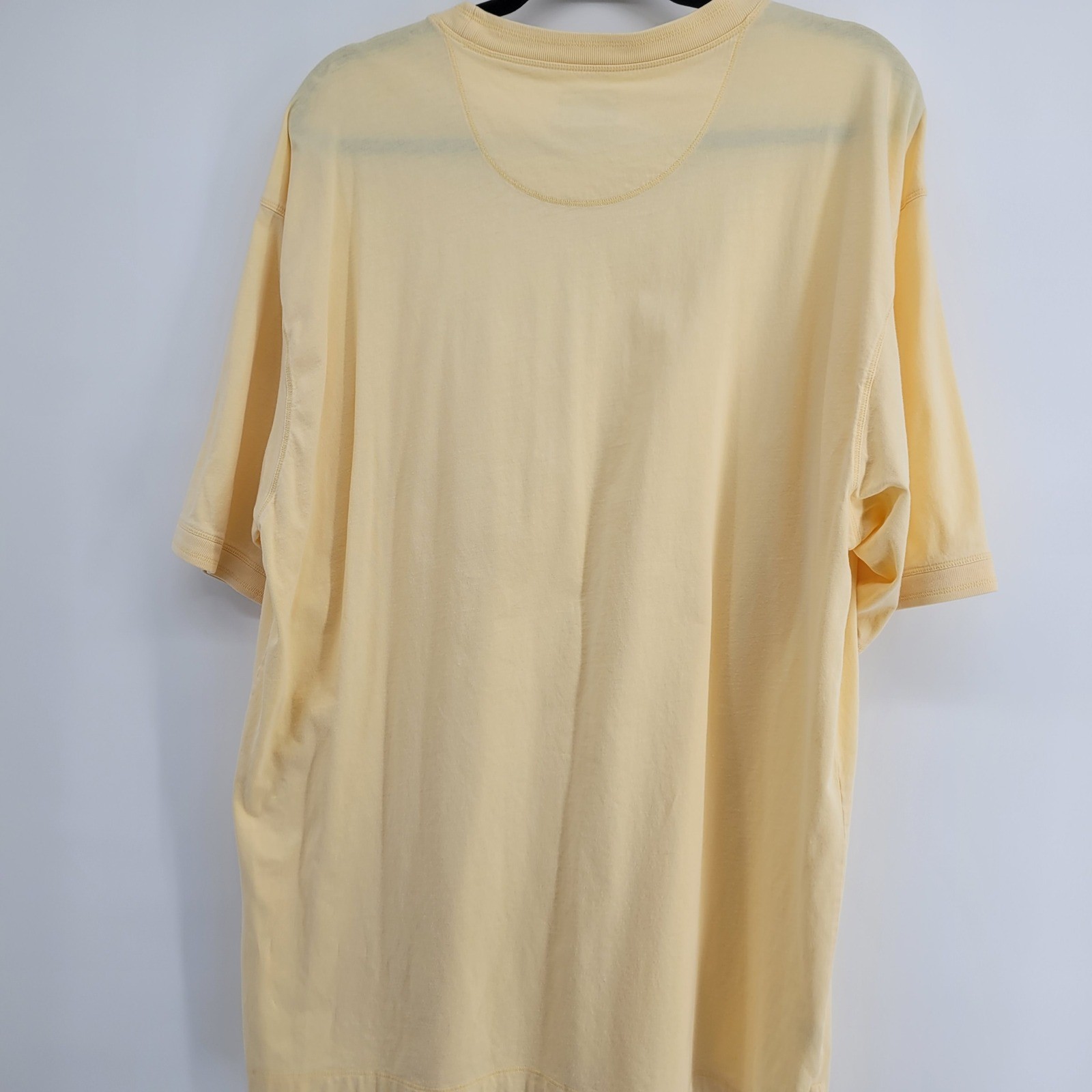 Tommy Bahama Mens XL Pale Yellow Cotton Embroidered Pocket T-Shirt Short Sleeve gallery