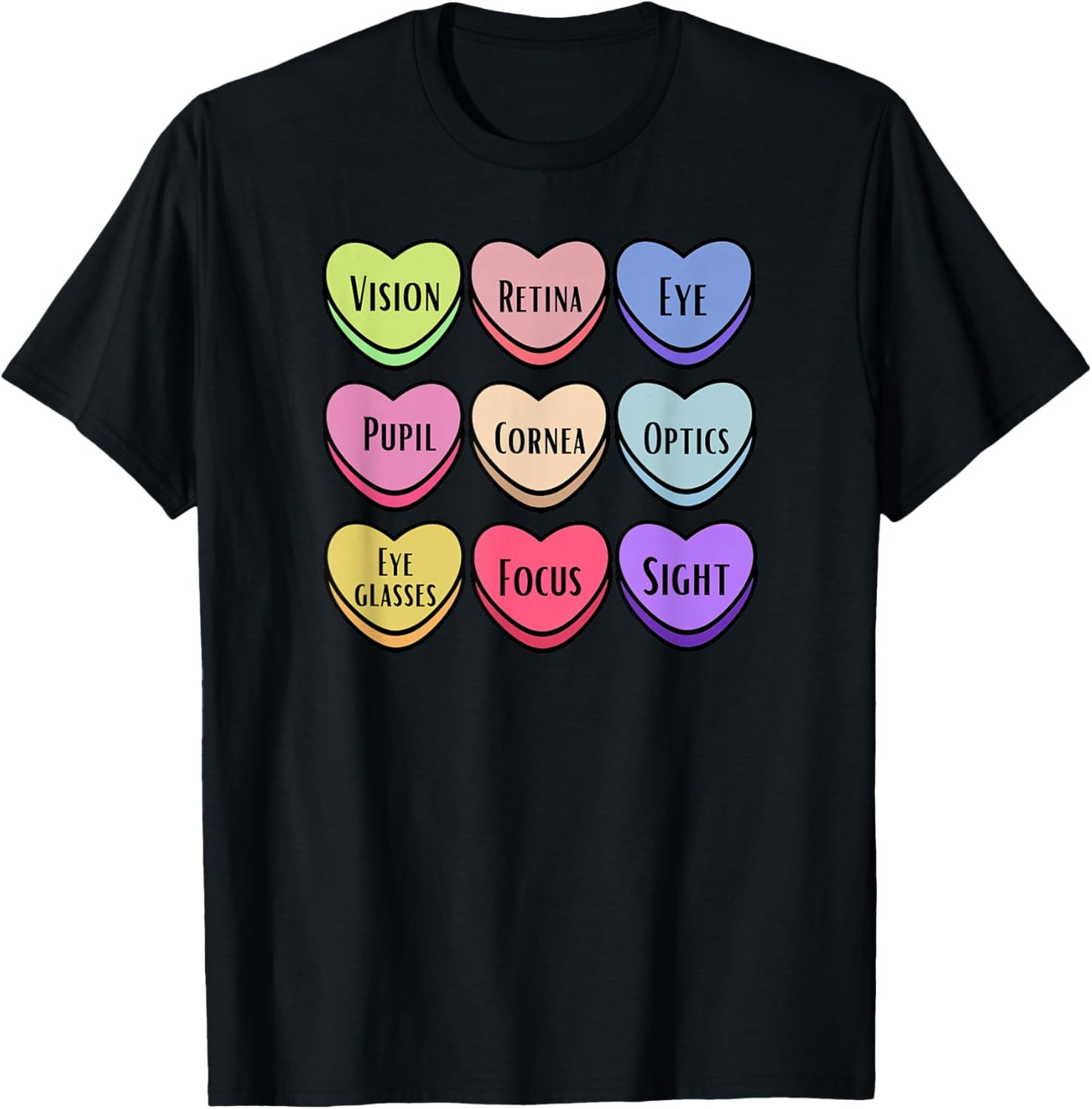 Comfy Creations Valentine’s Optician Vision Therapist Optometrist T-Shirt
