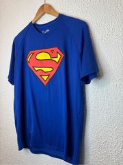 Under Armour Blue Short-Sleeve Tee with Red & Yellow Superman Logo