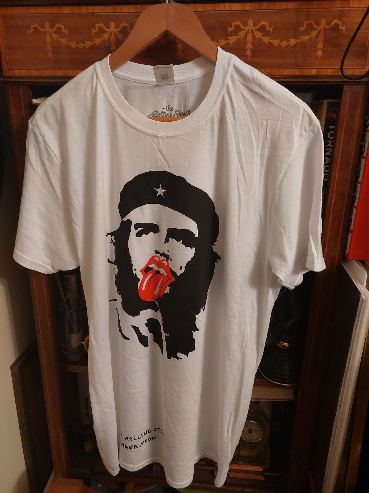 Rolling Stones 2019 White Shrt Sleeve Tour T-Shirt Havana Moon Che Guavara Large