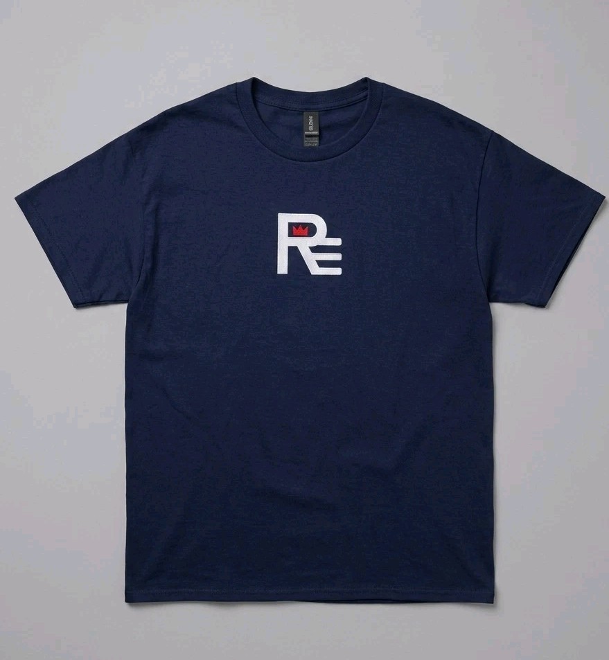 Size Large blue Cotton Crew Neck T Shirt Short Sleeve By Private Label gallery