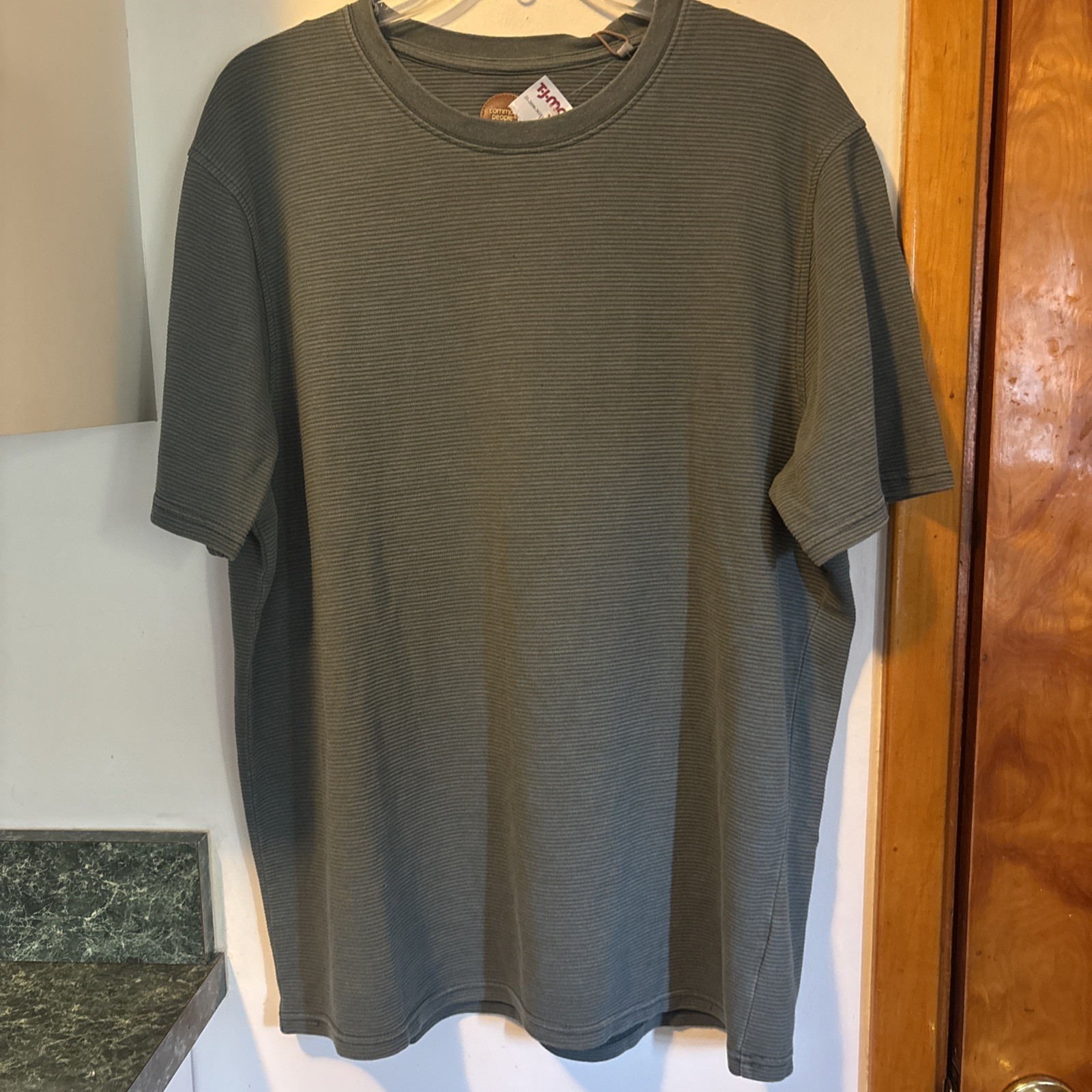 Common People Men’s Ottoman Tee T-Shirt Green Size Large Cotton Texture $75 New gallery