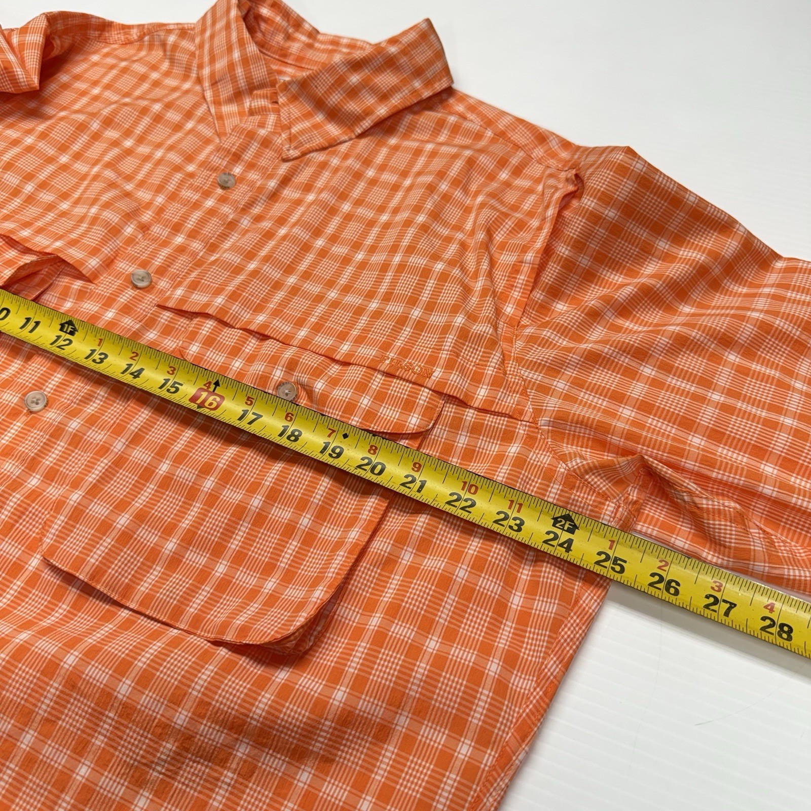 Filson Nylon Blend Ventilated Button Up Mens Long Sleeve Fishing Shirt L Orange gallery