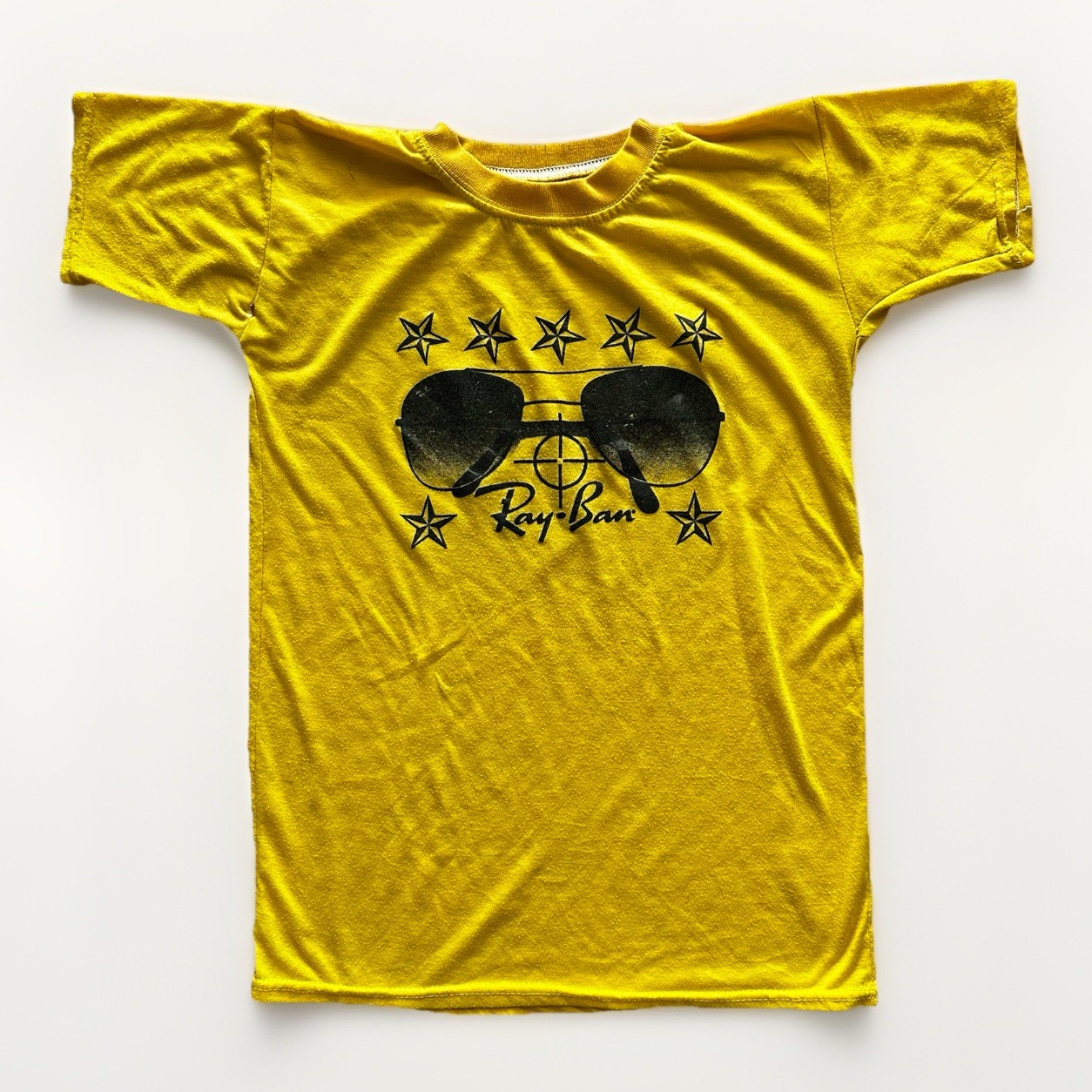 Vintage 70s 80s Ray Ban Shirt Yellow Fits Size Small gallery
