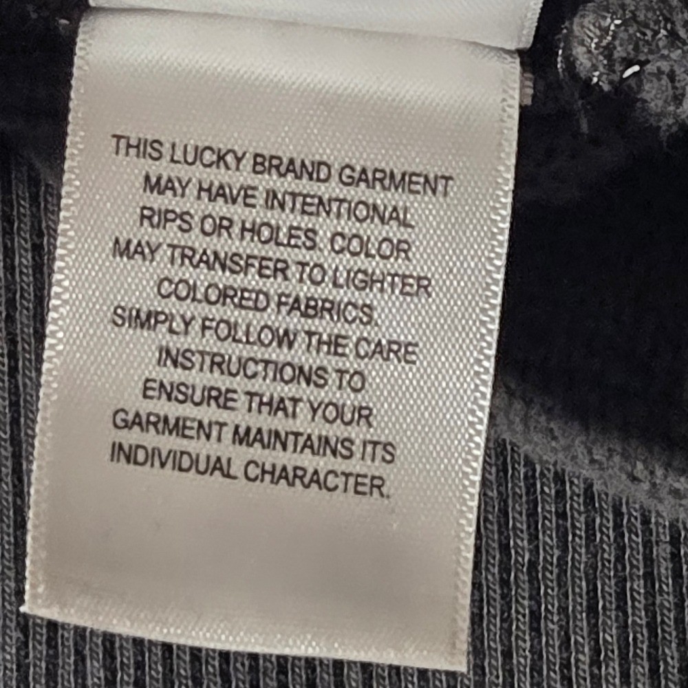 MEN'S HOODIE SWEATSHIRT Lucky Brand Gray Pullover Kangaroo Pocket Sz L Flag gallery