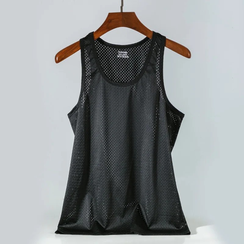 Men Ice Silk Tank Top Men'S Trendy Mesh Breathable Quick Drying Sports gallery