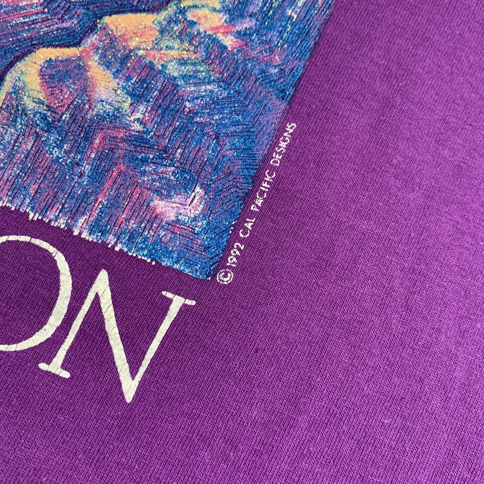 VTG 90s Grand Canyon 1992 Glitter Sunset T-Shirt Large Purple Single Stitch gallery