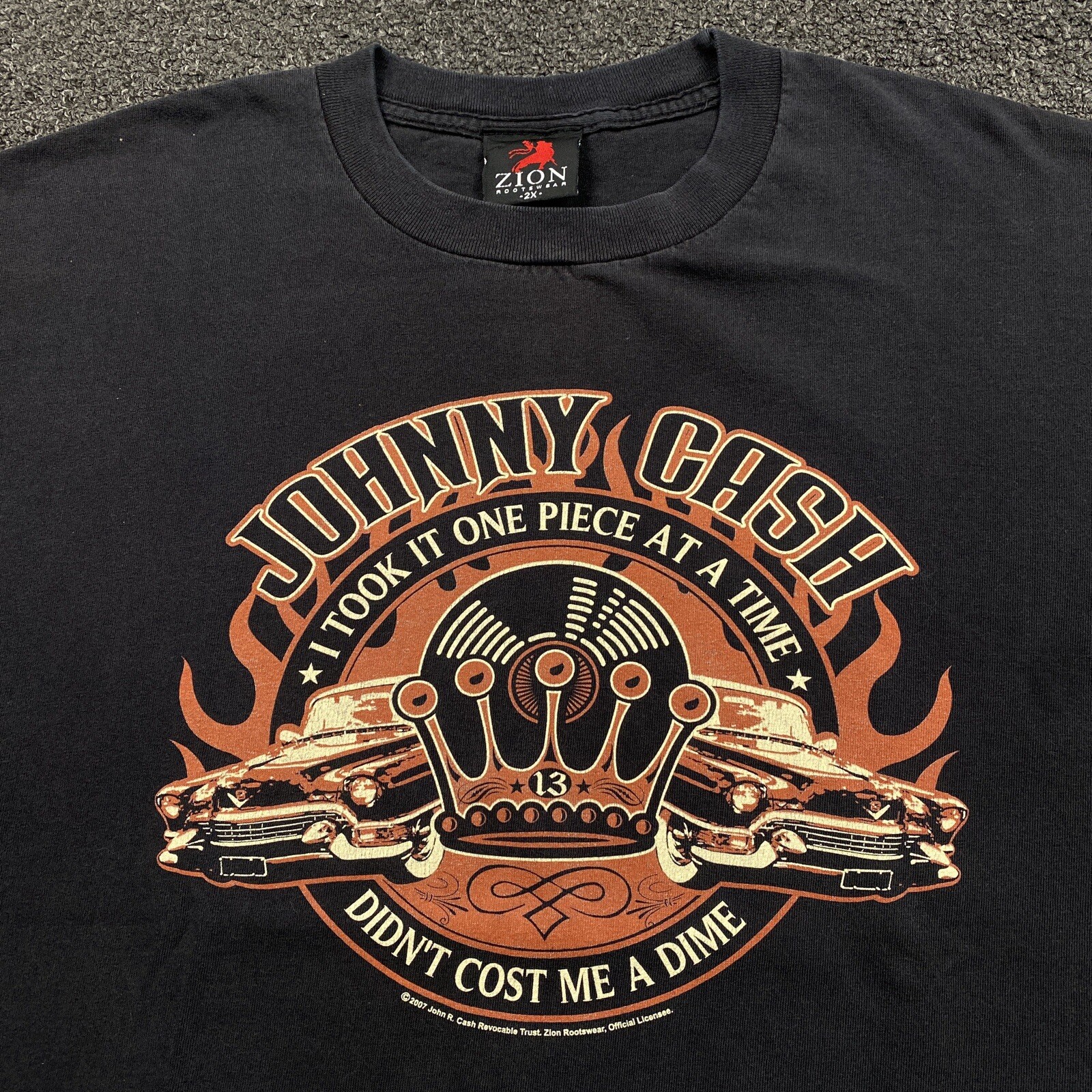 Johnny Cash Zion Roots Wear 2007 T Shirt Men’s Size 2XL Black Country Tee gallery