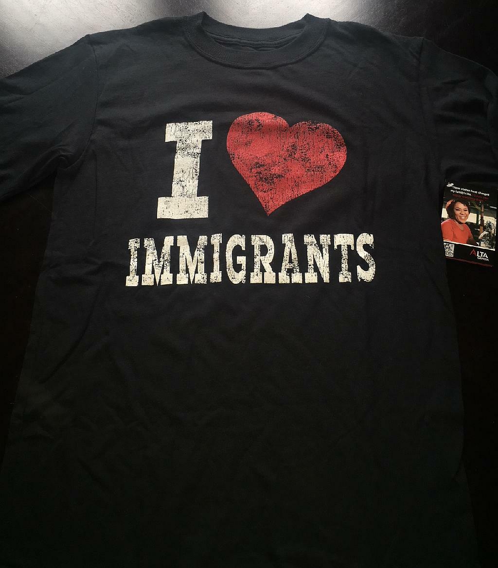 I Love Immigrants Adult Tshirt Medium Alta Gracia Apparel Dominican Republic gallery