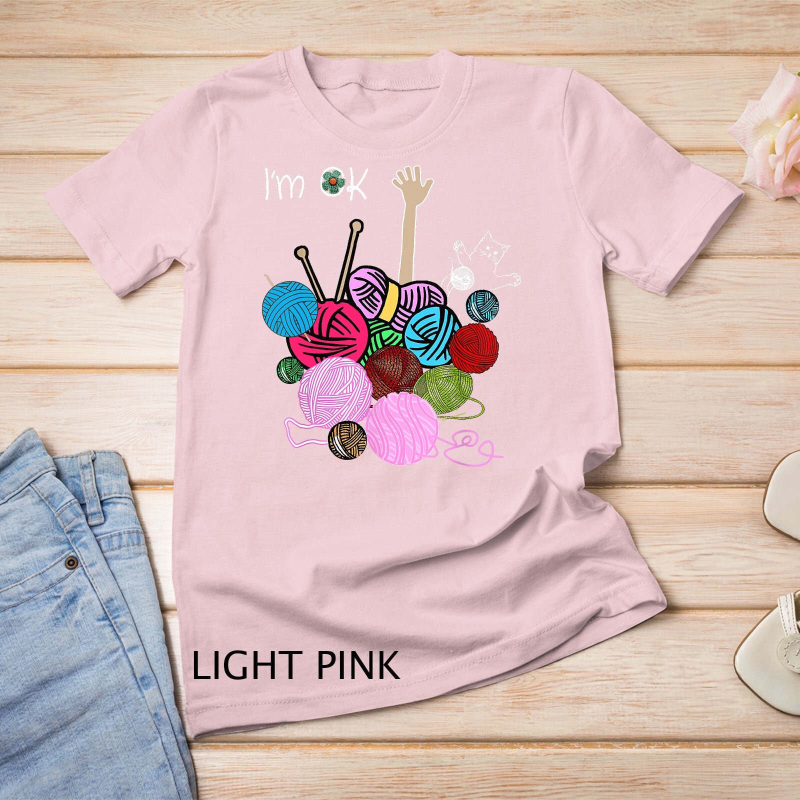 I'm Ok Crochet And Knitting Funny Crocheting T-Shirt Unisex T-shirt gallery
