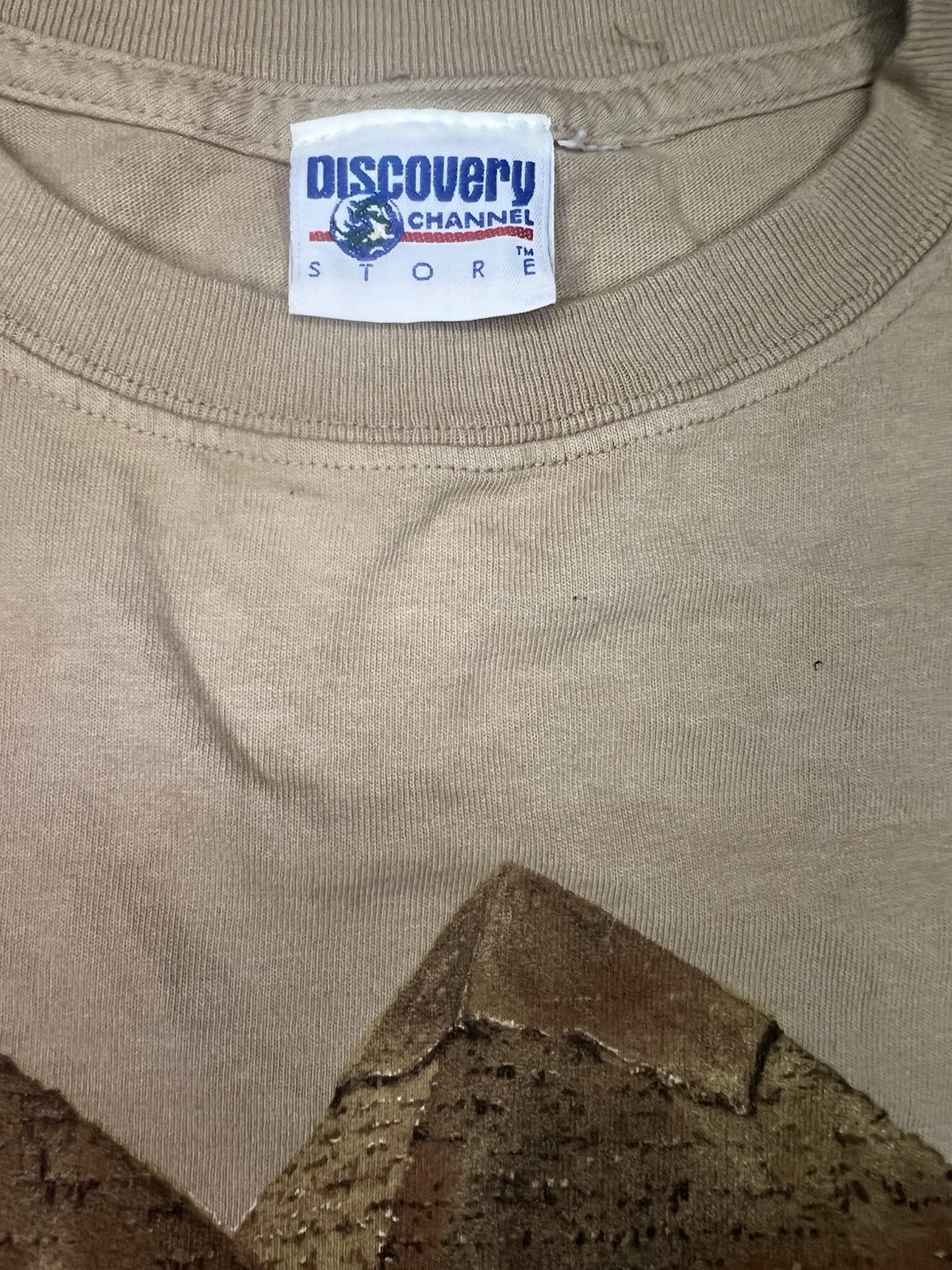 Vintage Discovery Channel Great Pyramids Egypt T-Shirt Men’s L Beige gallery