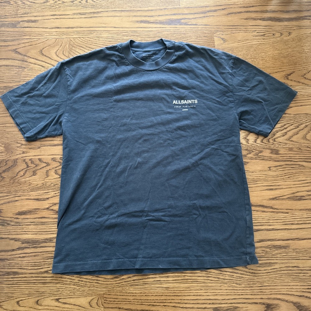 Allsaints T-Shirt Underground Oversized Fit Thick Organic Cotton London Medium