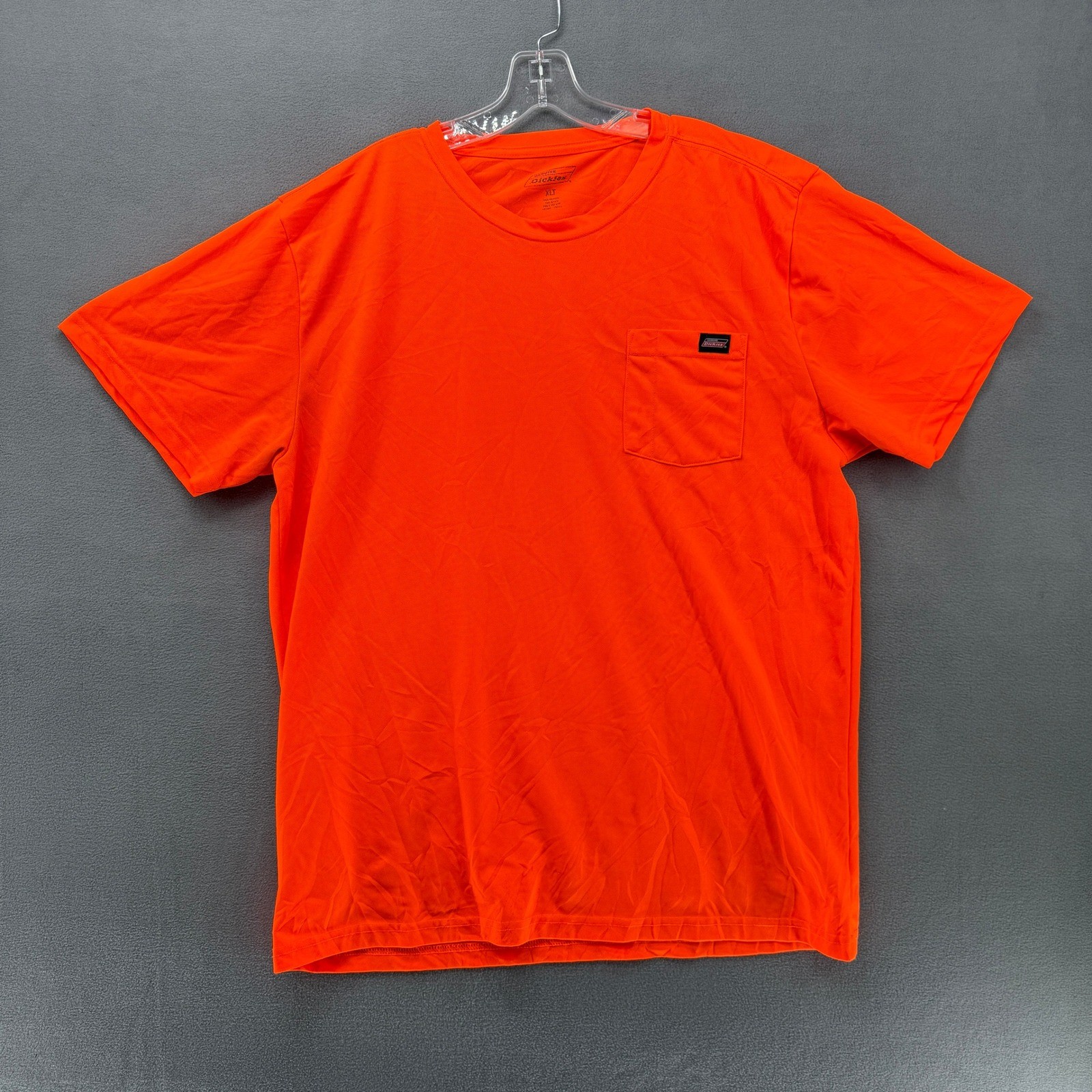 Genuine Dickies Mens XLT Safety Orange Pocket T-Shirt Performance Workwear gallery
