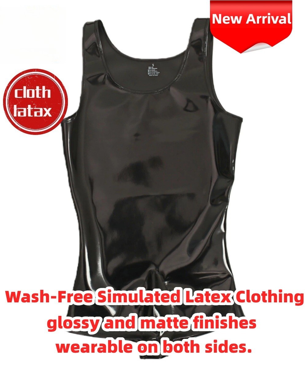 Cloth Latex Clothing Shiny Sleeveless Top Sexy Cosplay Catsuit Waterproof 0.6MM gallery