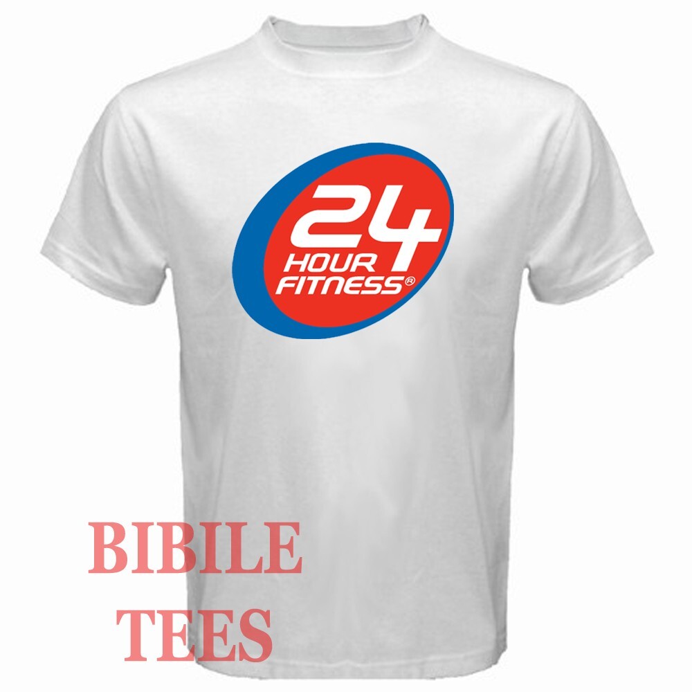 24 Hours Fitness Gym Men’s White Size S to 5XL