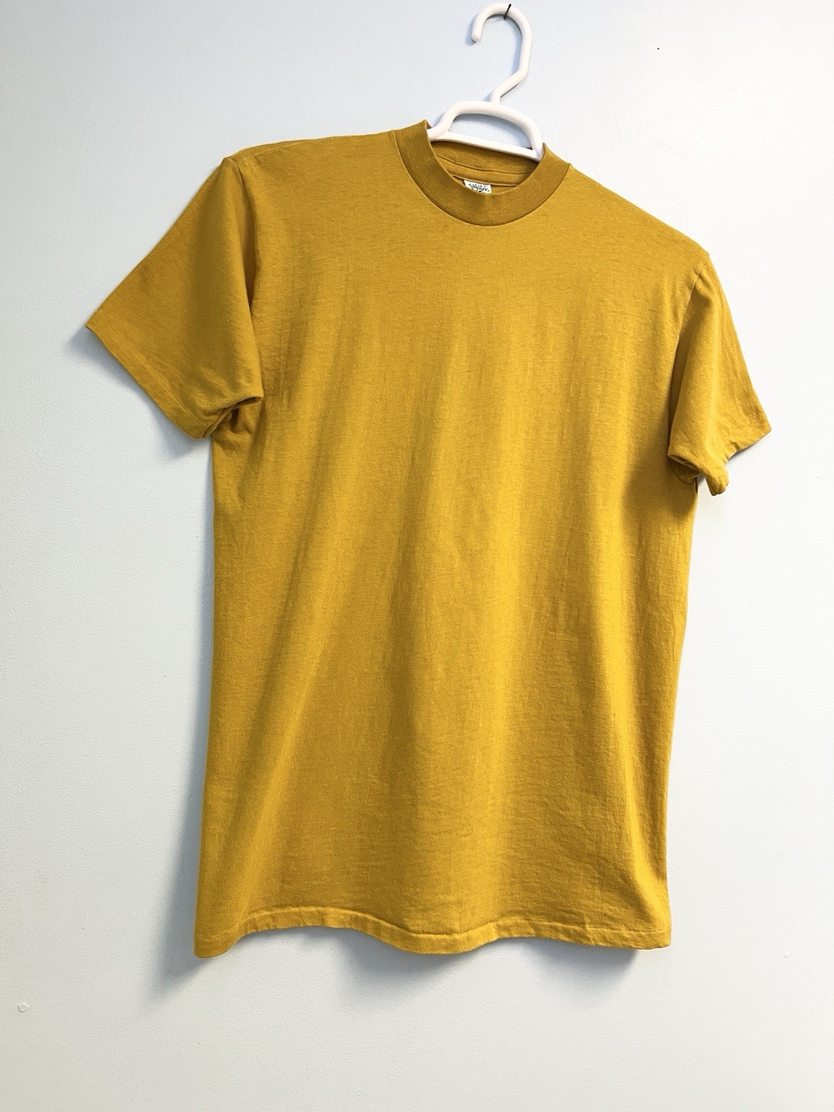 Vintage 70s Jockey Life Sun T Shirt Mustard Yellow Tee Mens XL Made in USA gallery