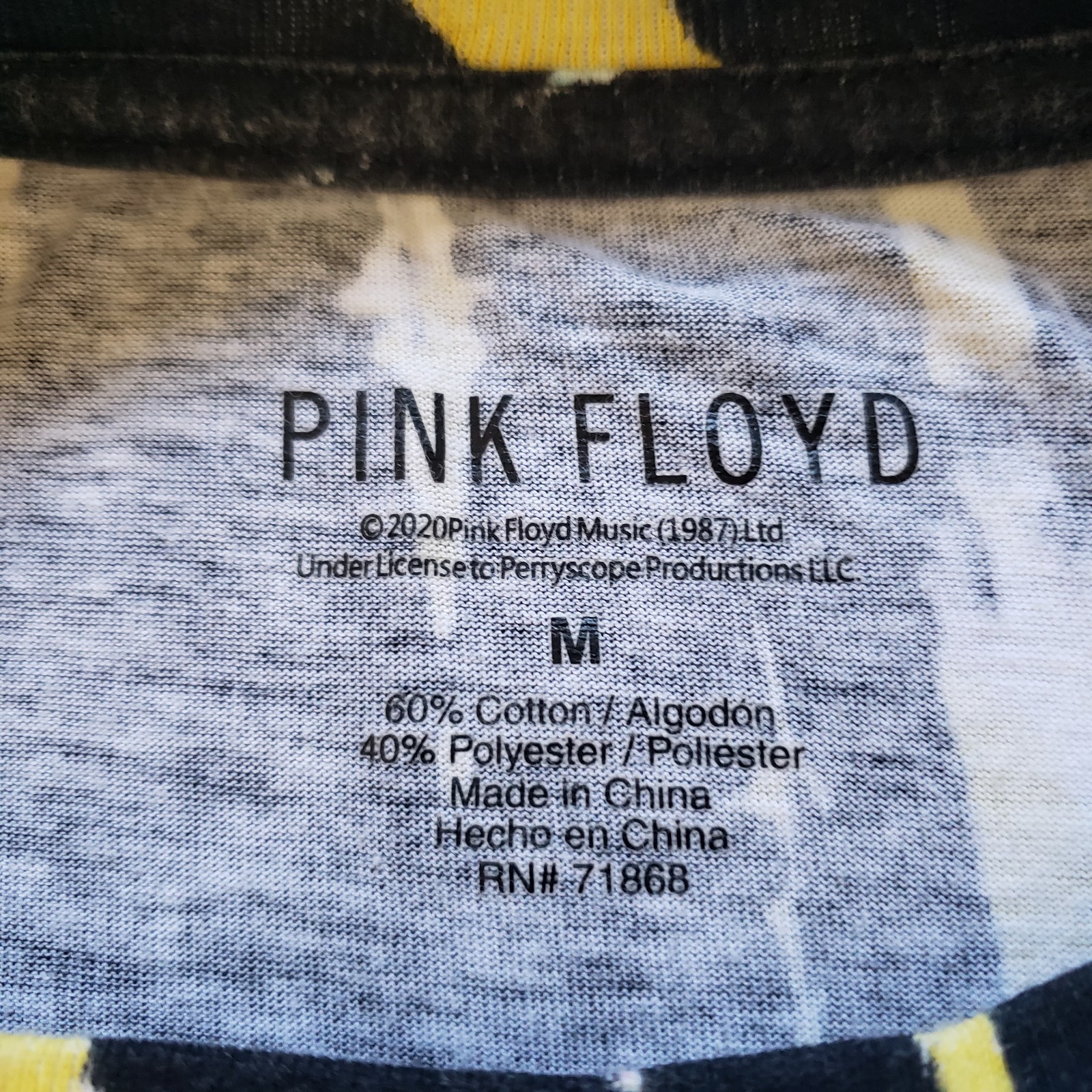 2020 Pink Floyd Dark Side Of The Moon Size Medium Mens Tie Dye AOP T-Shirt Band gallery