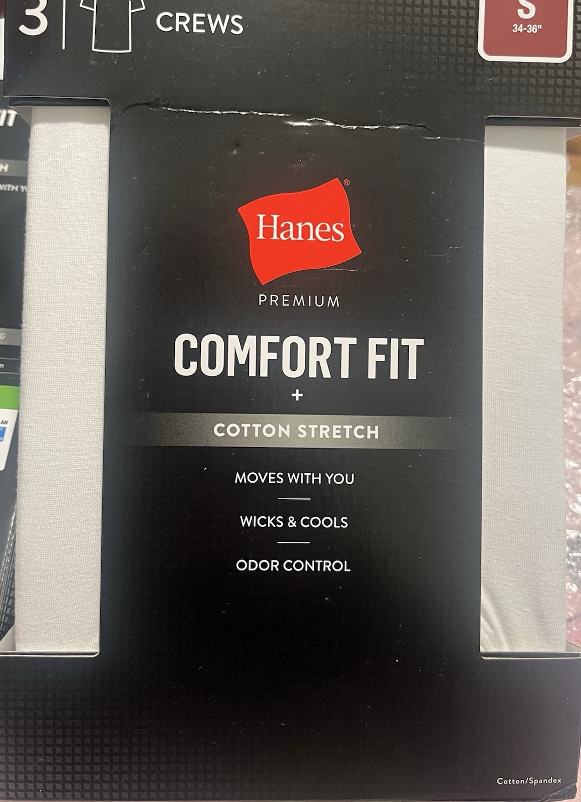 Men’s Hanes Comfort Fit 3-Pack Crew T-shirts, Short Sleeve. White Small, 2 Packs gallery