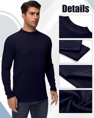 Men Basic Layer Long Sleeve Pullover Soft Comfortable Warm Tops Turtleneck Shirt