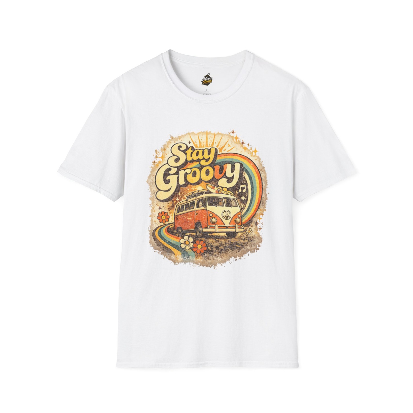Stay Groovy Retro 70s T-Shirt Vintage Hippie Rainbow Graphic Tee gallery