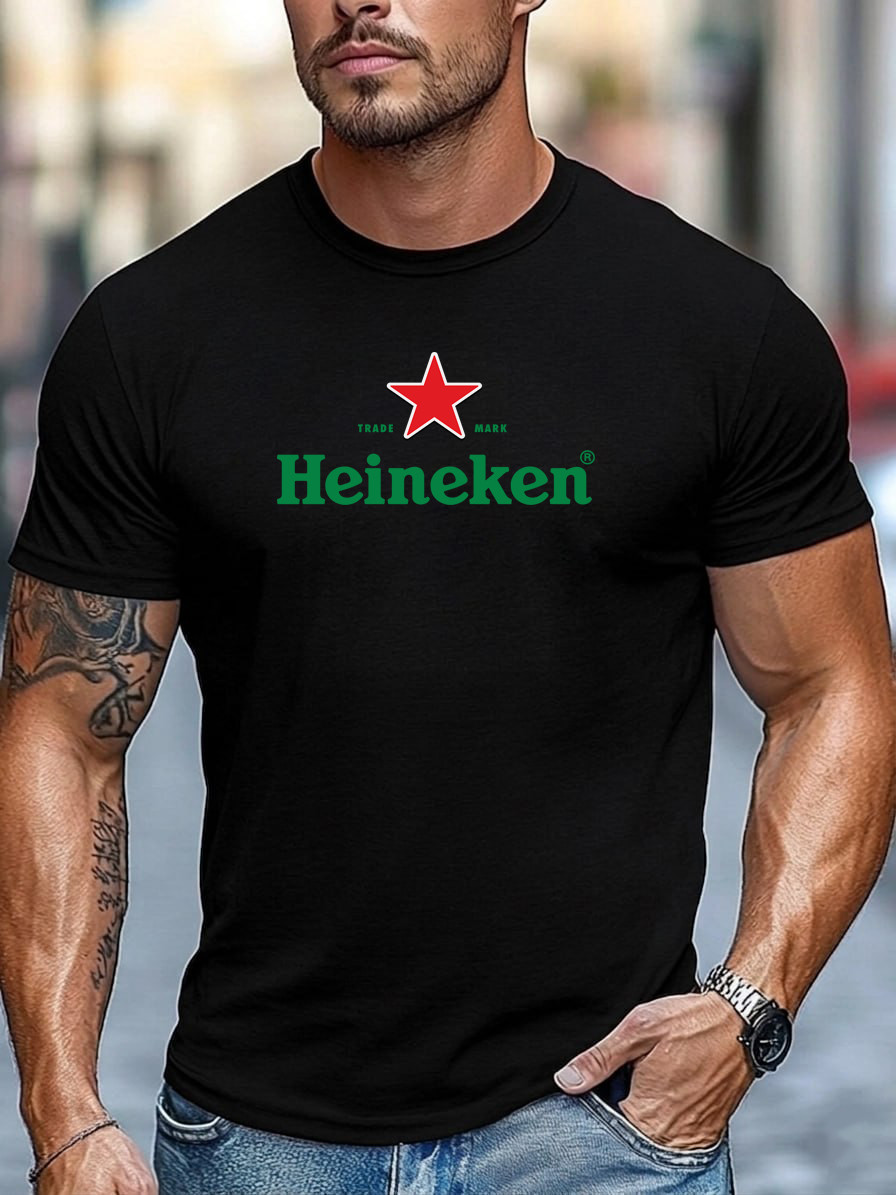 Heineken Logo Men Black Cotton T - Shirt for Casual Outfits Streetwear gallery