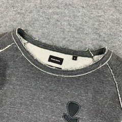 Diesel Mens Gray Long sleeves Inside out Washed Streatwear size S