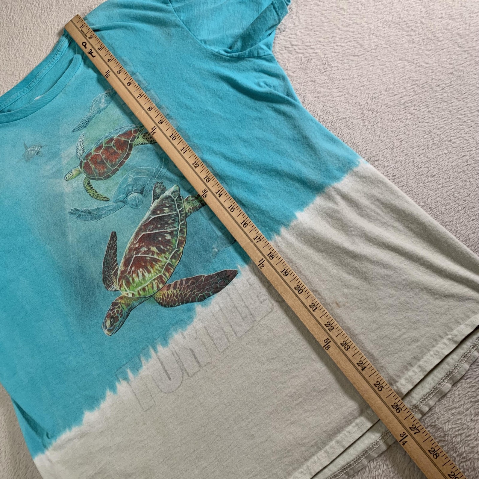 SeaWorld Sea Turtles Shirt Mens Large Blue Dip Dye Graphic Ocean Tee Sea Life gallery