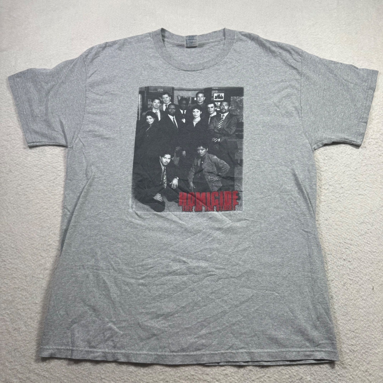 Delta Homicide Life on the Street T-Shirt Mens XL Gray 90s TV Show Graphic Rare