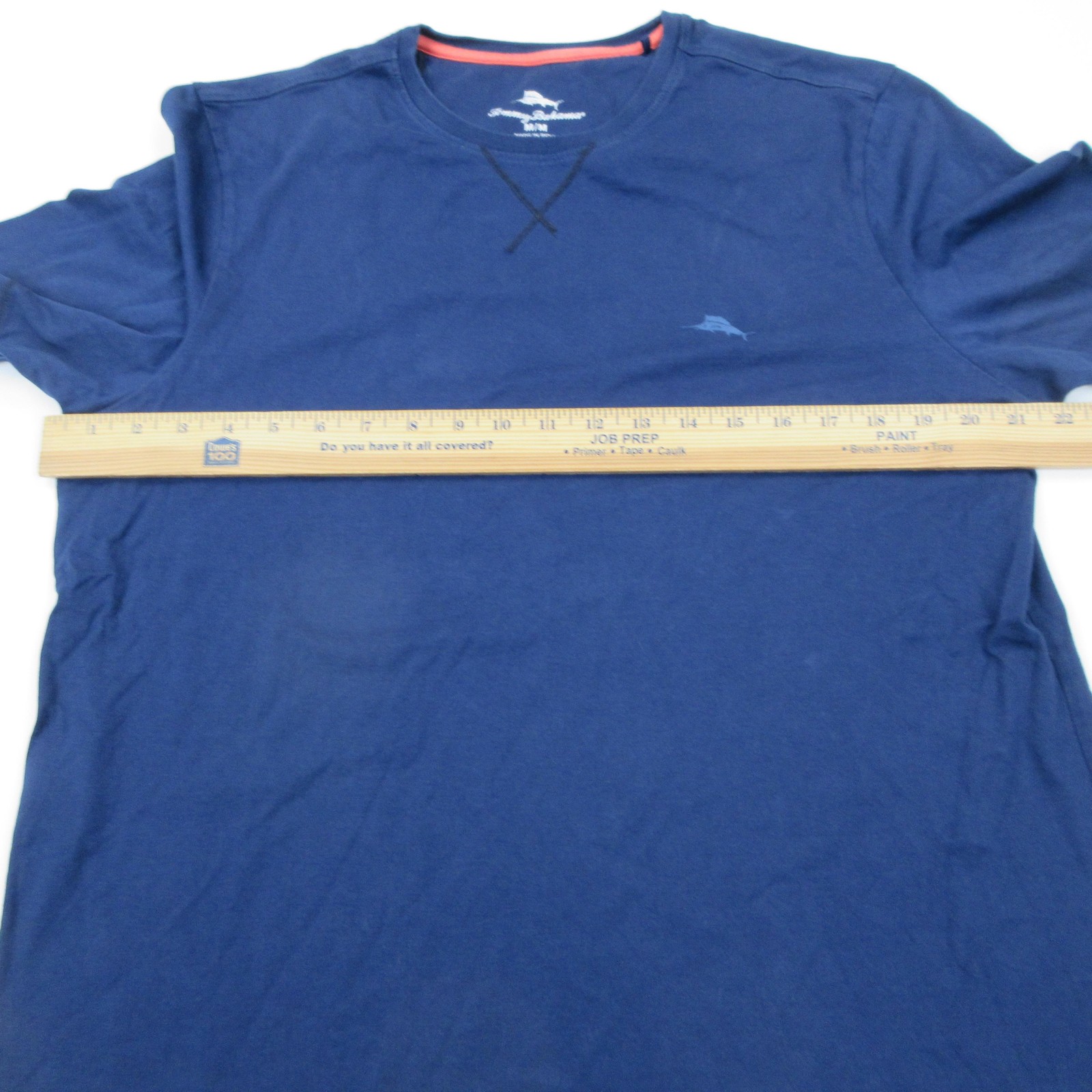 Tommy Bahama Shirt Mens Medium Blue Tagless Crewneck Jersey Contrasting Trim gallery