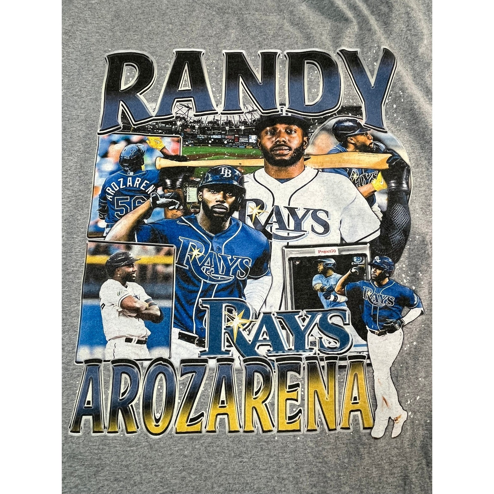 Tampa Bay Rays Randy Arozarena Mens 4XL GAME CHANGER Shirt Gray