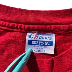 Hanes Beefy Solid Color Single Stitch Vintage 90S Made in USA Tshirt Size XL