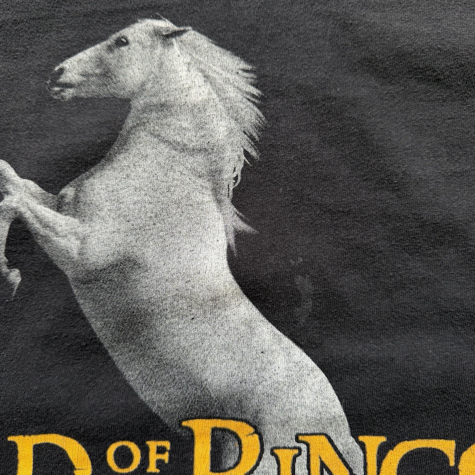 Vintage Y2K Mens L Black Lord Of The Rings Shadowfax Star Blanco Movie T-Shirt gallery