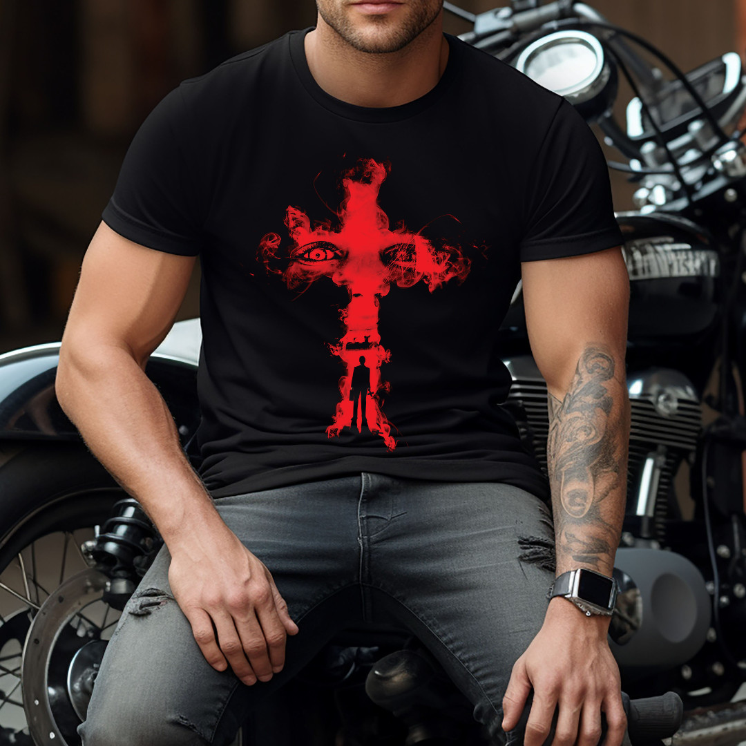 The Exorcist Movie Horror T-Shirt Black S-3XL Regan Red Cross Tee gallery