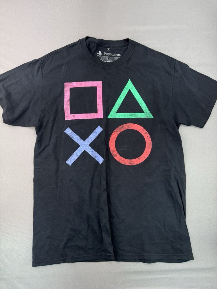 Playstation Controller Button Logo Men’s Unisex T-Shirt Size Medium M Black
