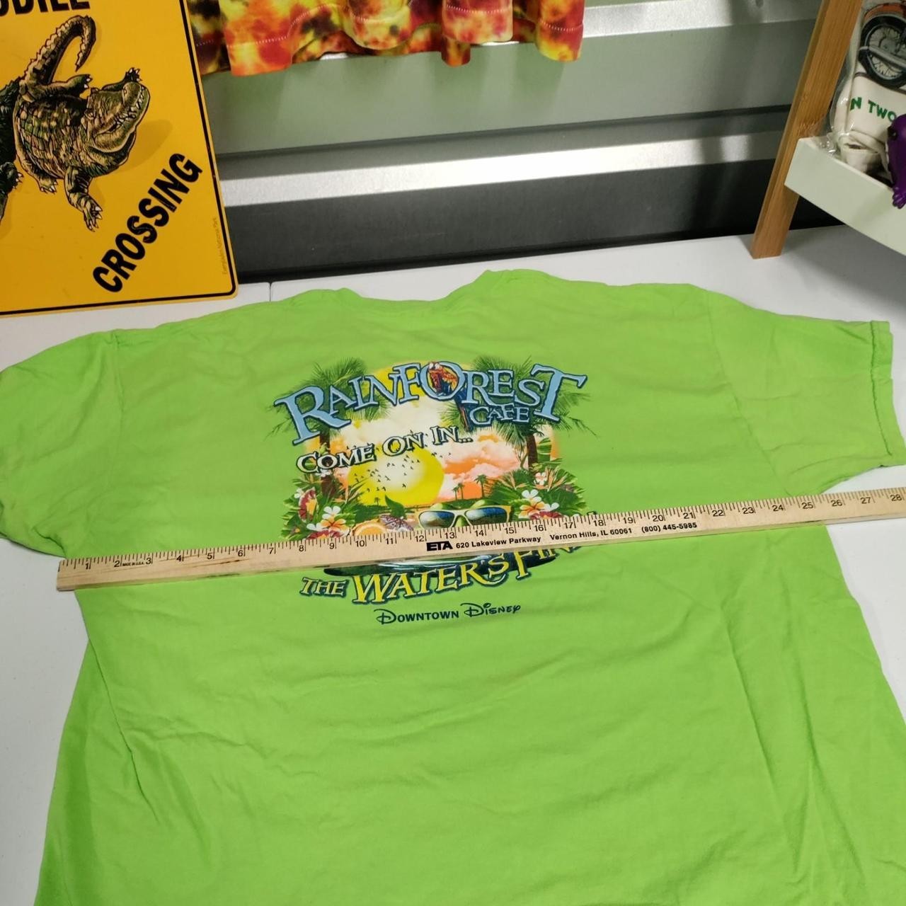vintage rainforest cafe shirt Disney The Waters Fine Tee Green Wear 2xl A257 gallery