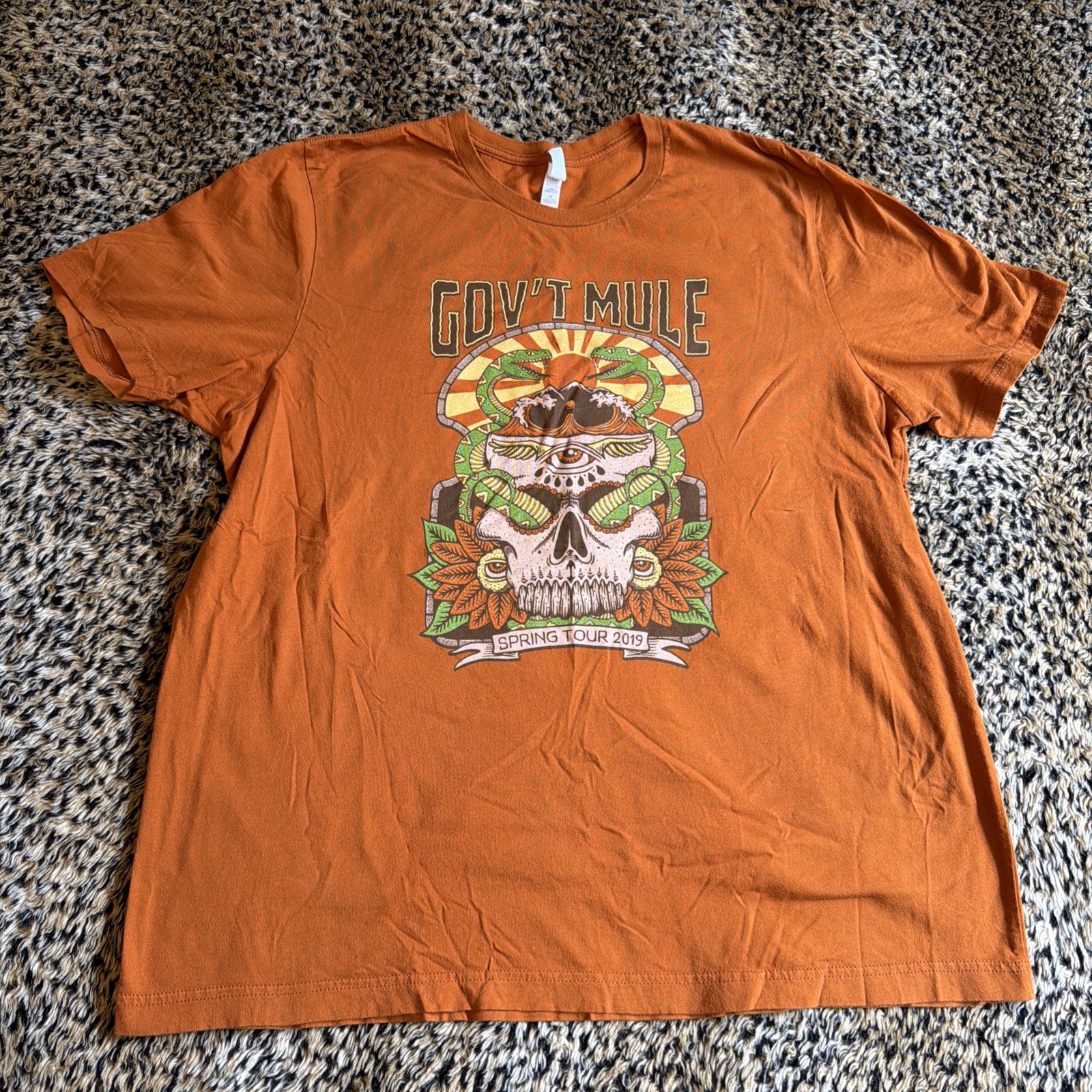 GOV’T MULE 2019 Spring Tour 2XL shirt psychedelic skull snake design RARE TEE