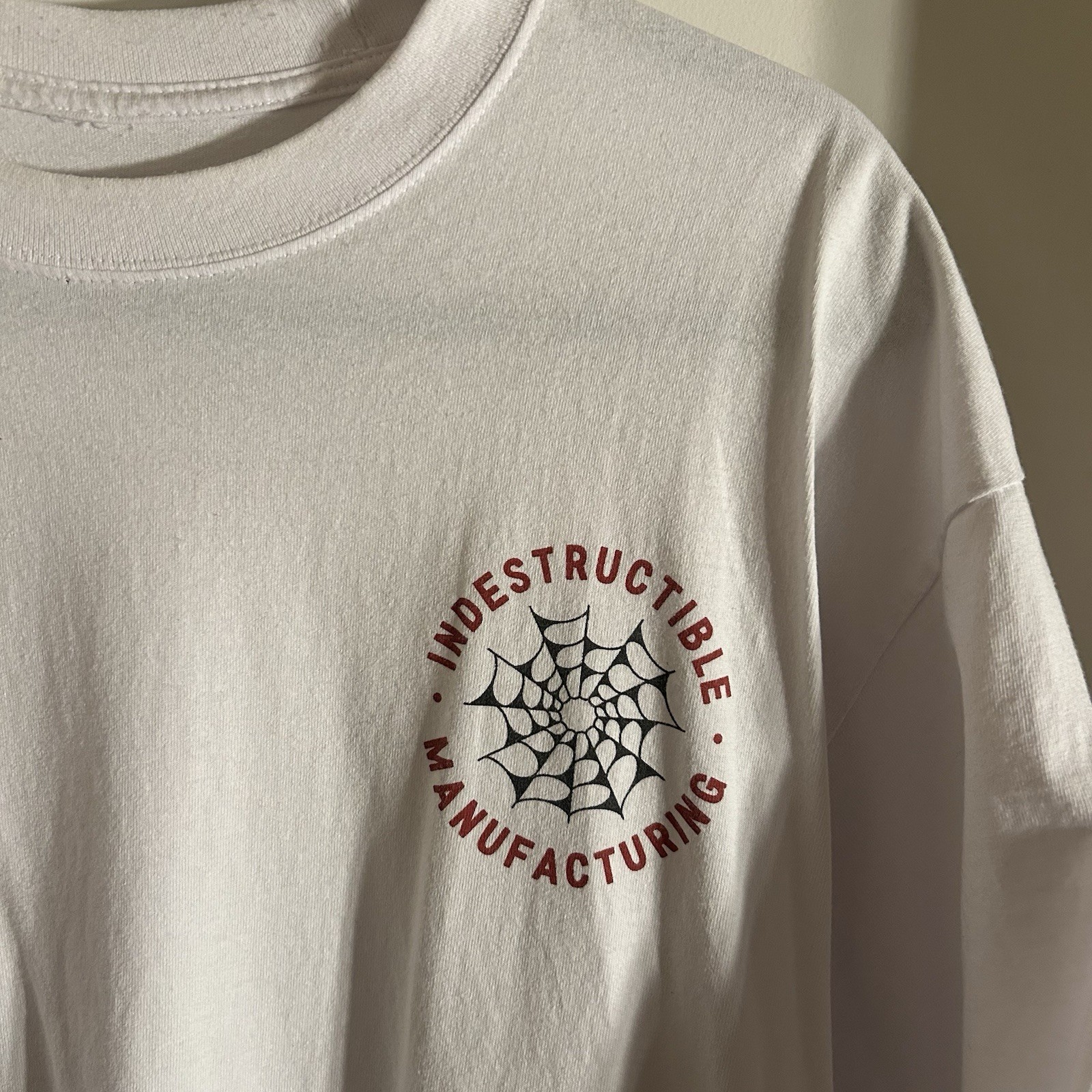 Indestructible MFG XL Heavyweight White Spiderweb Graphic Short Sleeve T gallery