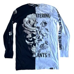 Killstar Gothic Dead Rose Split Black White Long Sleeve Shirt Skull Medium M