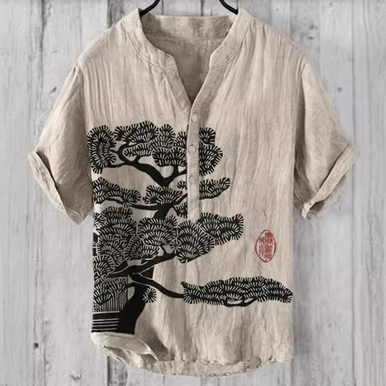 Mens Short Sleeve T-shirt Tops Ladies Cotton Linen Casual Shirt Loose Blouse Tee gallery