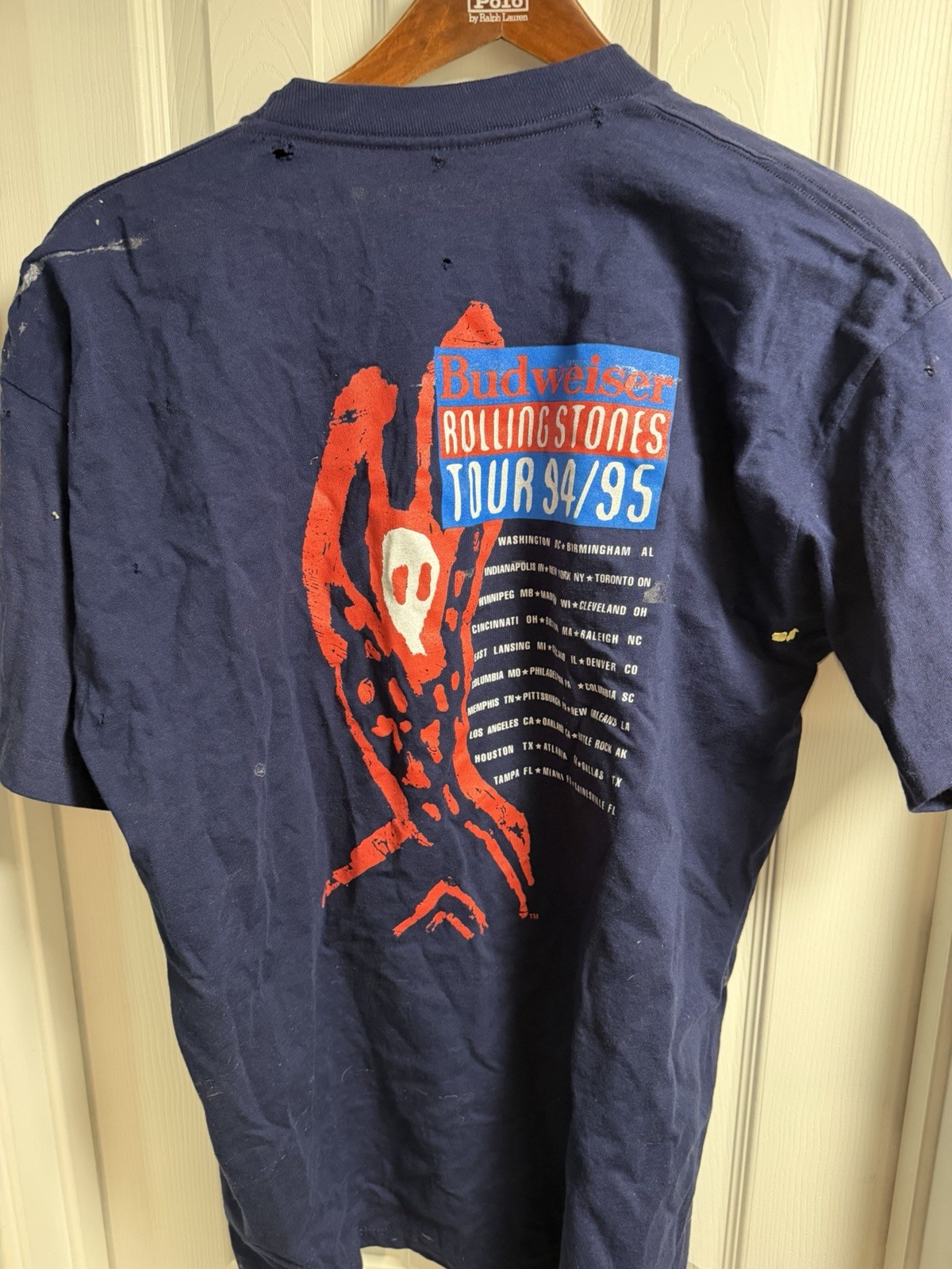 Rolling Stones Voodoo Lounge 1994 Tour Vintage T-Shirt Size XL Brockum Navy Blue gallery