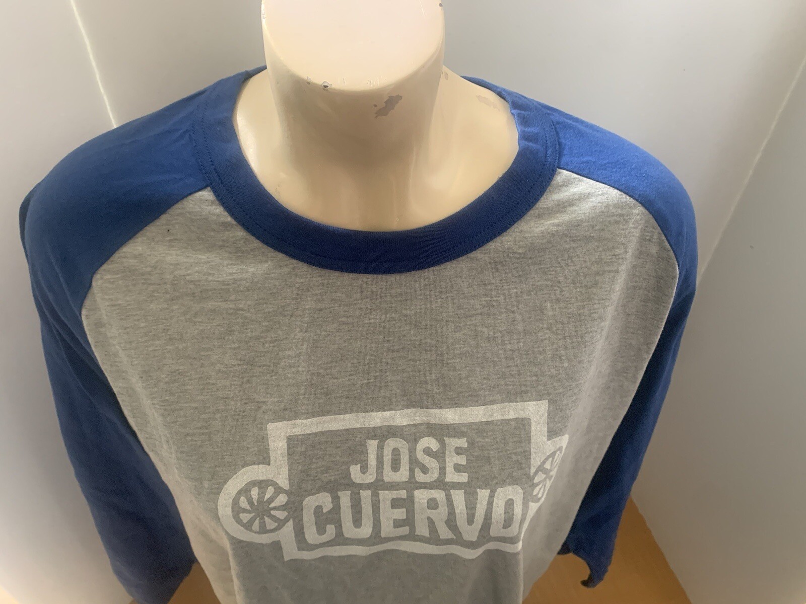 Jose Cuervo Mens Tshirt 3/4 Length Sleeve Size MED Brand New Grey W Blue Sleeves gallery