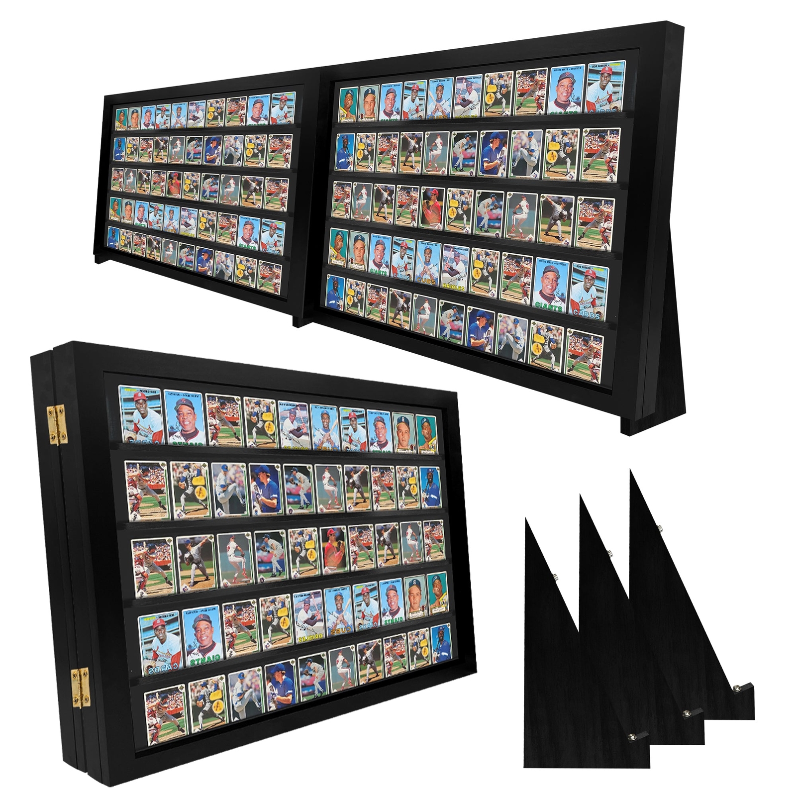 PENNZONI Table Top Display Case w/ Stand, Acrylic Baseball Card Show Case