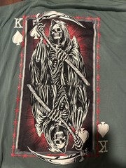 Fresh Laundry T Shirt Large Black Grim Reaper King Of Spades Graphic Tee