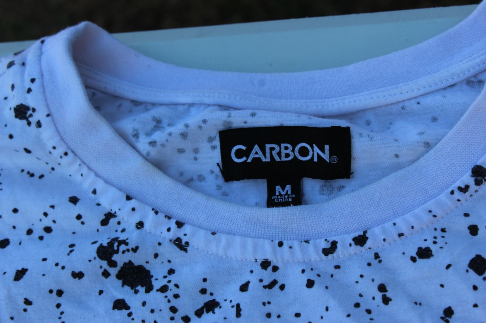 Carbon Short Sleeve Paint Splatter Distressed Shirt Shredded Zipper Size MEDIUM gallery